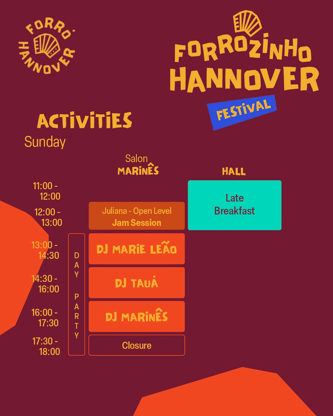 Sunday Activities Schedule